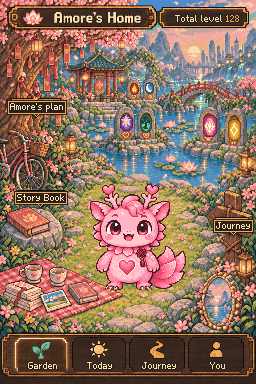 Amore in its home, a blossom lagoon