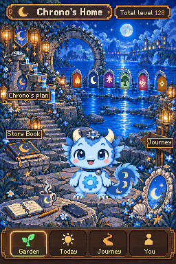 Chrono in its home, moonlit waters